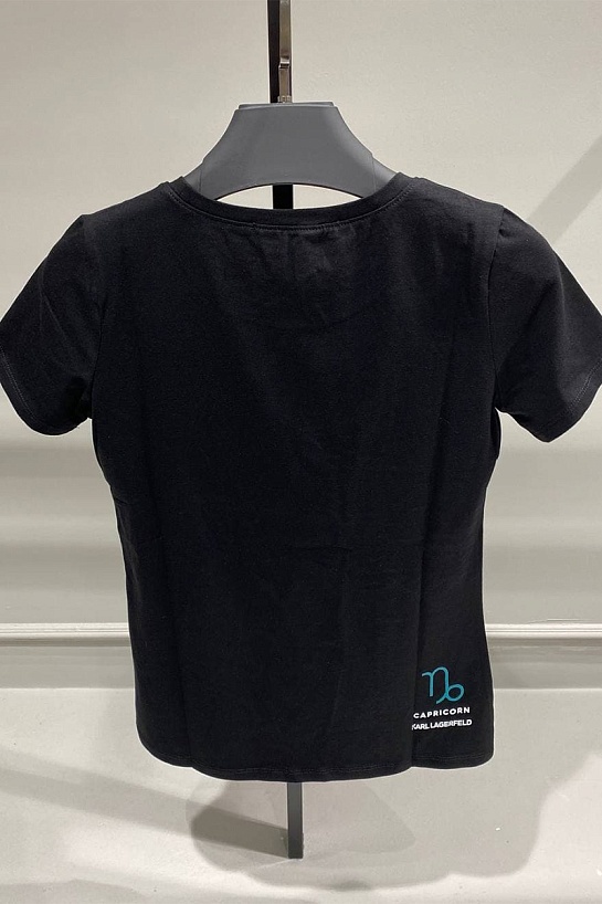 Женская чёрная футболка Karl Lagerfeld "Capricorn"