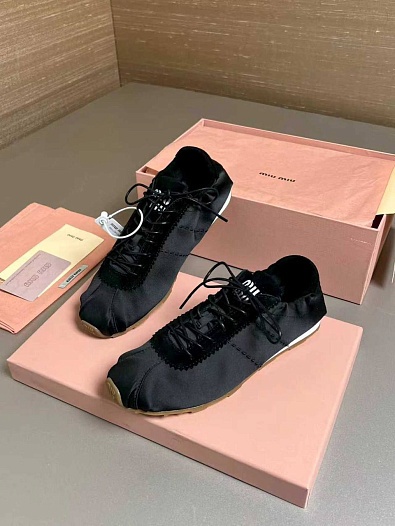 Женские кроссовки MIU MIU Plume Satin premium   