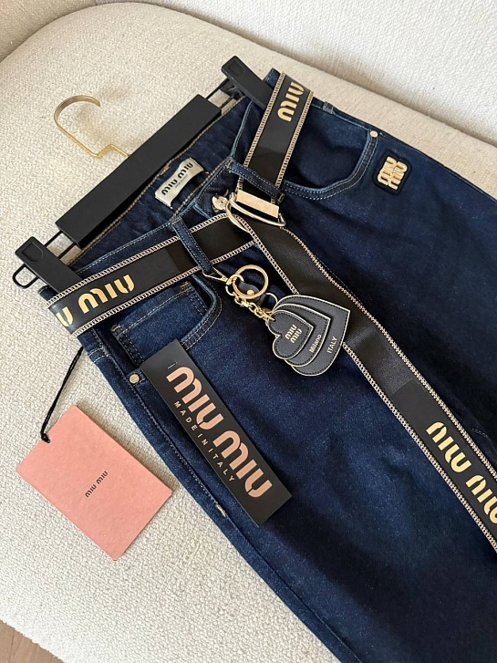Женские синие джинсы MIU MIU