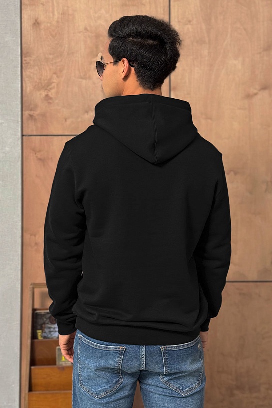 Мужское чёрное худи Valentino logo-embroidered