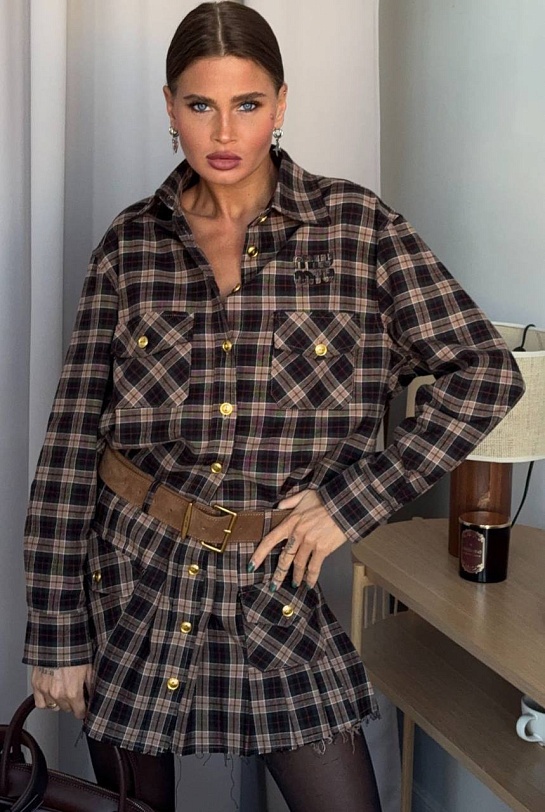 Женский костюм в клетку MIU MIU