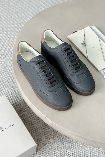 Мужские кожаные кроссовки Brunello Cucinelli Premium   