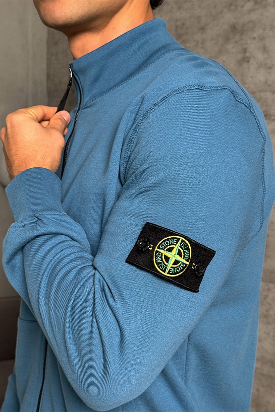 Кофта синего цвета Stone Island Zip-Up Compass-patch