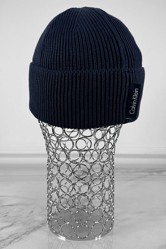 Синяя шапка Calvin Klein Jeans monologo patch