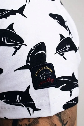 Белая мужская футболка Paul&Shark   
