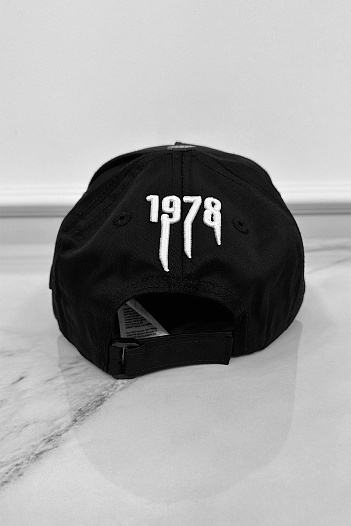 Бейсболка чёрного цвета Philipp Plein 1978 white embroidery   