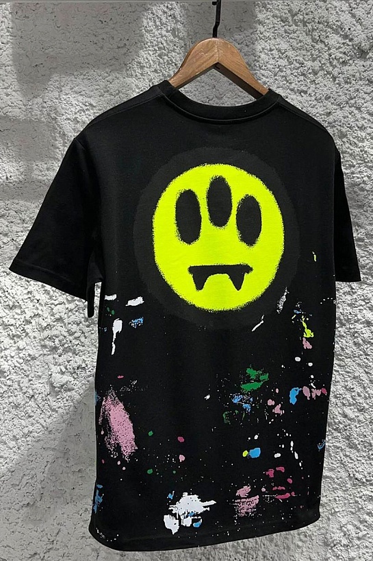 Чёрная оверсайз футболка Barrow logo-print paint-splatter