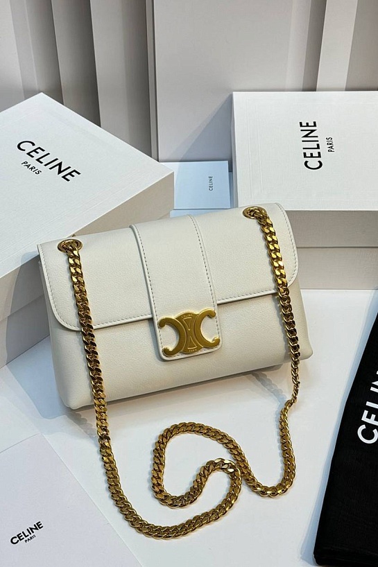 Женская сумка Celine Victorire Medium Premium 21x12x7 см - White