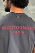 Серая оверсайз футболка Wooyoungmi logo patch