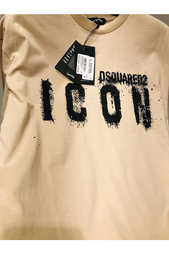 Бежевая оверсайз футболка Dsquared2