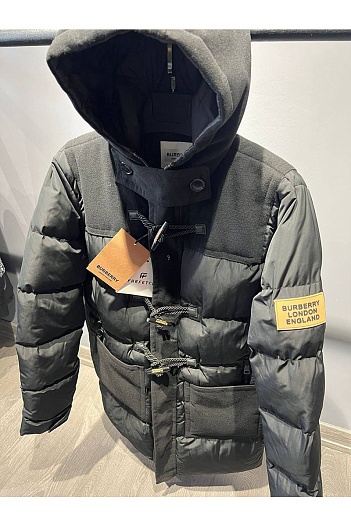 Мужская чёрная парка Burberry London England logo-patch   