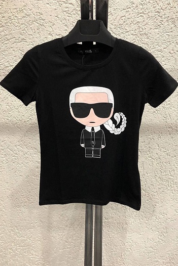 Женская чёрная футболка Karl Lagerfeld "Scorpio"   