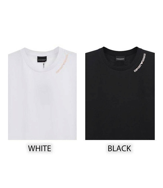 Чёрная футболка Emporio Armani logo-embroidered