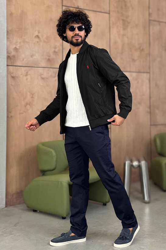 Мужской чёрный бомбер Роlо Ralрh Lаurеn