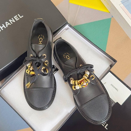 Женские кожаные ботинки Chanel premium   