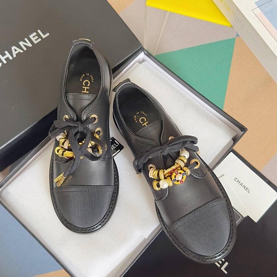 Женские кожаные ботинки Chanel premium