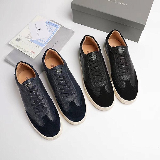 Комбинированные кроссовки Brunello Cucinelli logo-print - Black