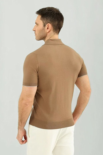 Мужское бежевое поло Brunello Cucinelli premium   