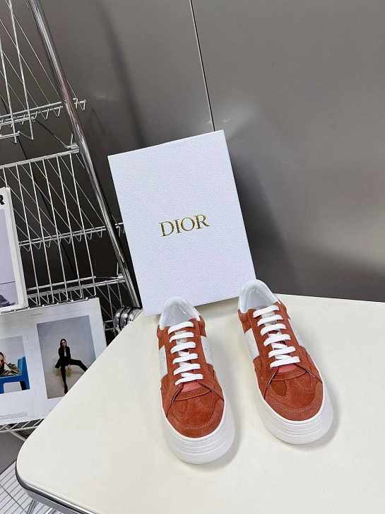 Женские комбинированные кроссовки  Dior Stars - Brown