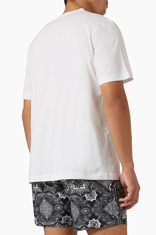 Мужская белая футболка Moncler Bandana