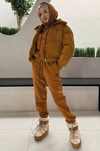 Бежевый женский костюм тройка MIU MIU   