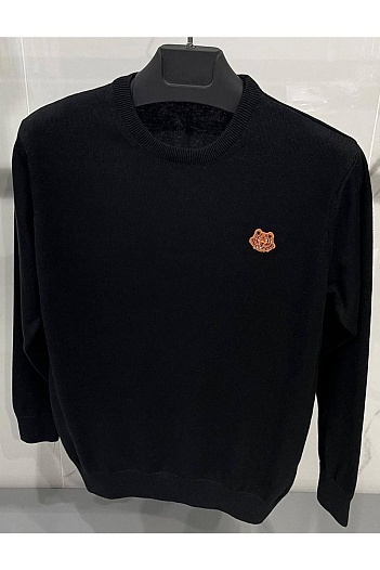 Мужской чёрный джемпер Kenzo Tiger logo-patch   