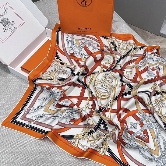 Платок Hermes Harnais Legendaire premium 87x88 см