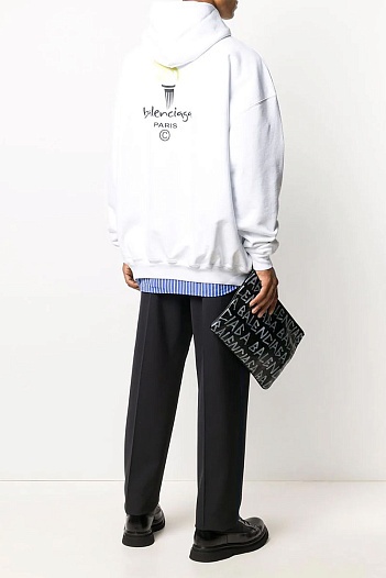 Оверсайз худи Balenciaga Paris Olympics Flame embroidered-logo   