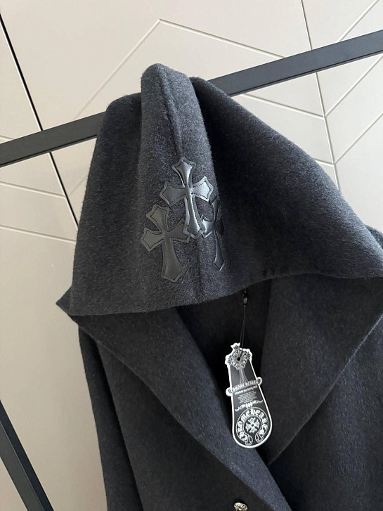 Женское пальто с капюшоном Chrome Hearts premium - Grey