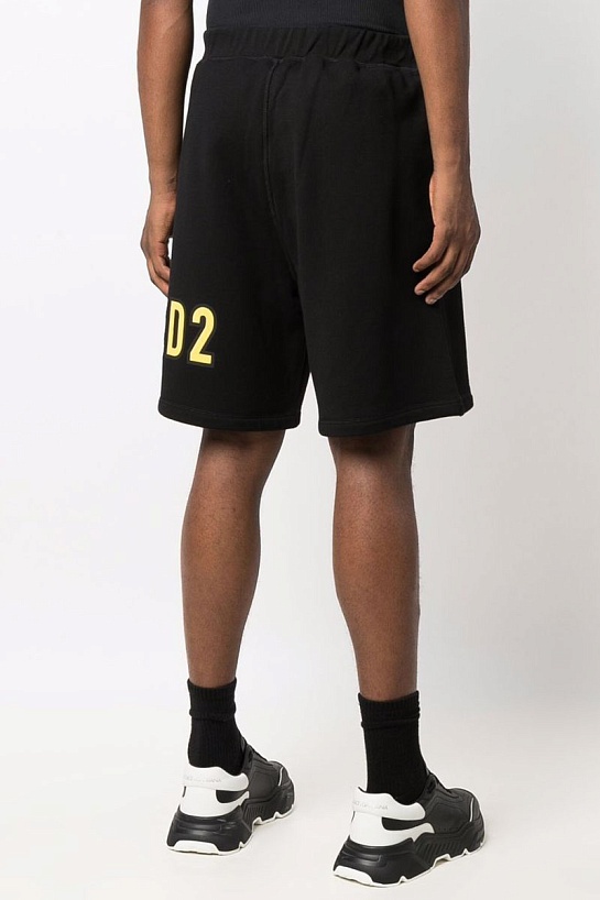 Чёрные мужские шорты Dsquared2 logo-print