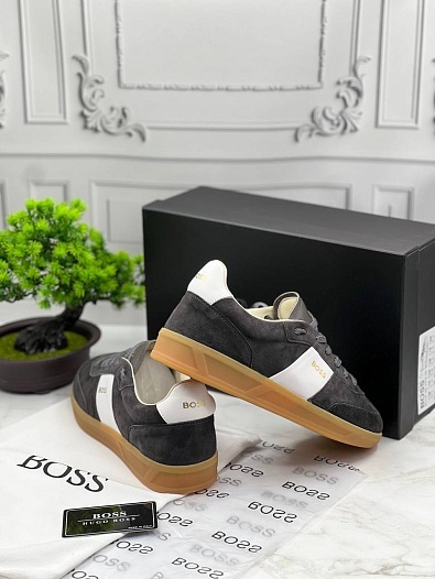 Замшевые кроссовки Hugo Boss Brandon Tenn - Black   