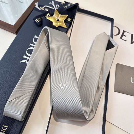 Галстук Dior logo-embroidered premium - Grey   