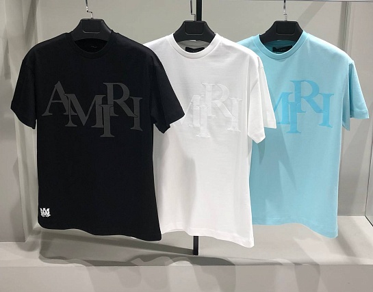 Футболка белого цвета Amiri staggered logo