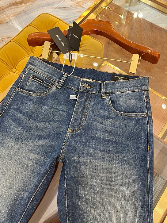 Мужские синие джинсы Dolce & Gabbana slim fit Premium