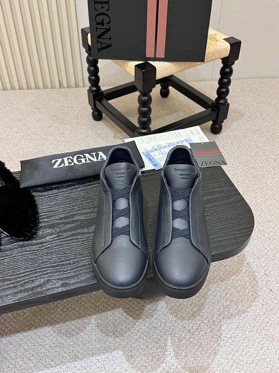 Кроссовки с мехом Ermenegildo Zegna Triple Stitch high-top