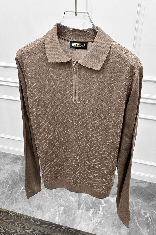 Поло с длинным рукавом Zilli zip-up - Beige