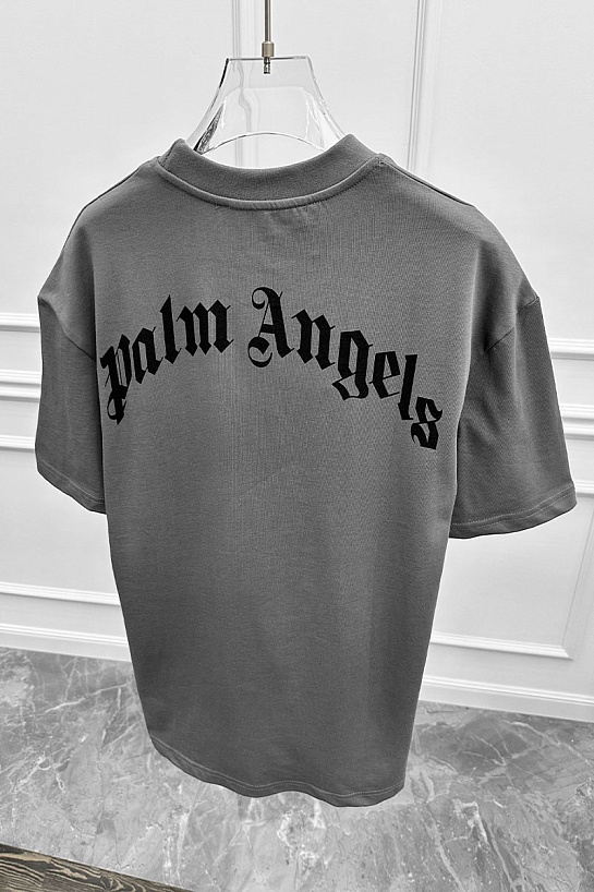 Серая оверсайз футболка Palm Angels Leopard Bear