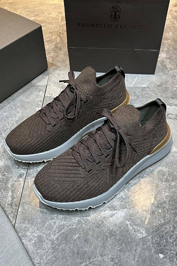 Мужские кроссовки Brunello Cucinelli knitted - Brown   