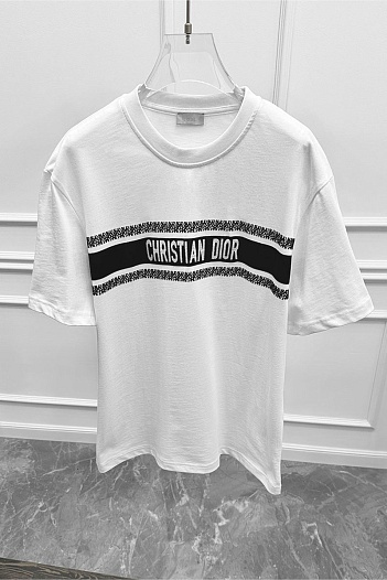 Мужская оверсайз футболка Dior - White   