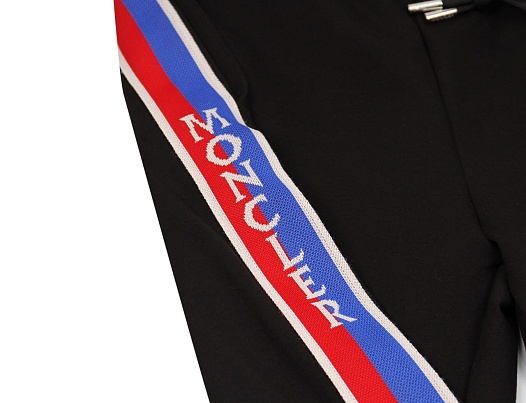 Чёрные спортивные штаны Moncler striped logo   