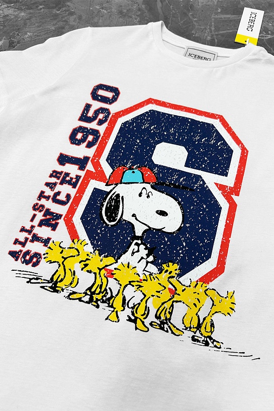 Мужская белая футболка Iceberg Snoopy