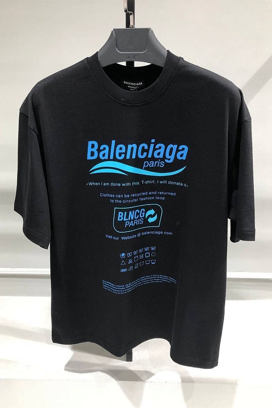 Оверсайз футболка Balenciaga Recycle - Black