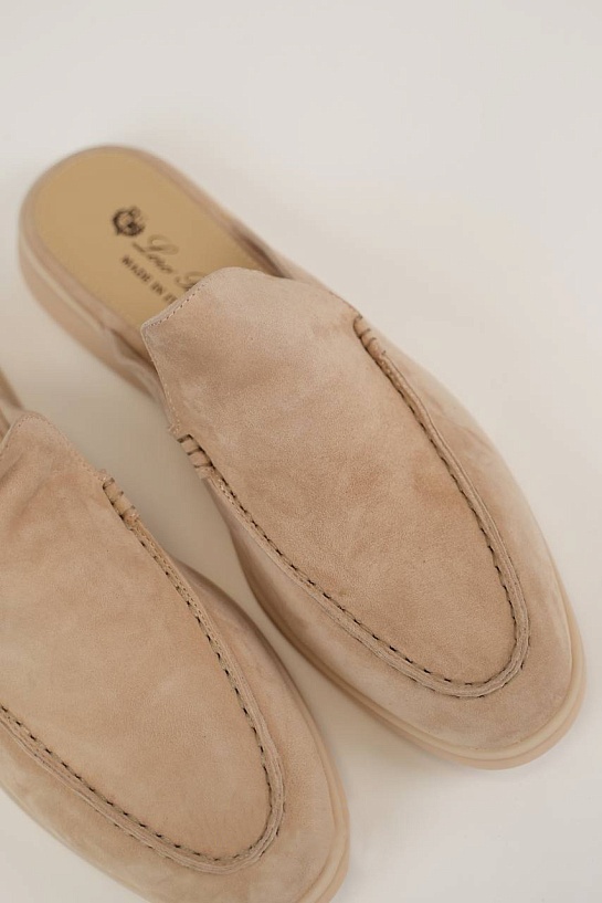 Мужские замшевые лоферы-сабо Loro Piana