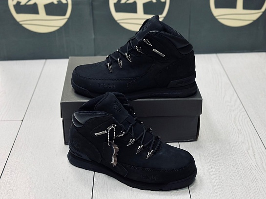 Мужские ботинки с мехом Timberland Euro Rock Hiker - Black