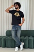 Чёрная футболка Versace Coupe Blason embroidered