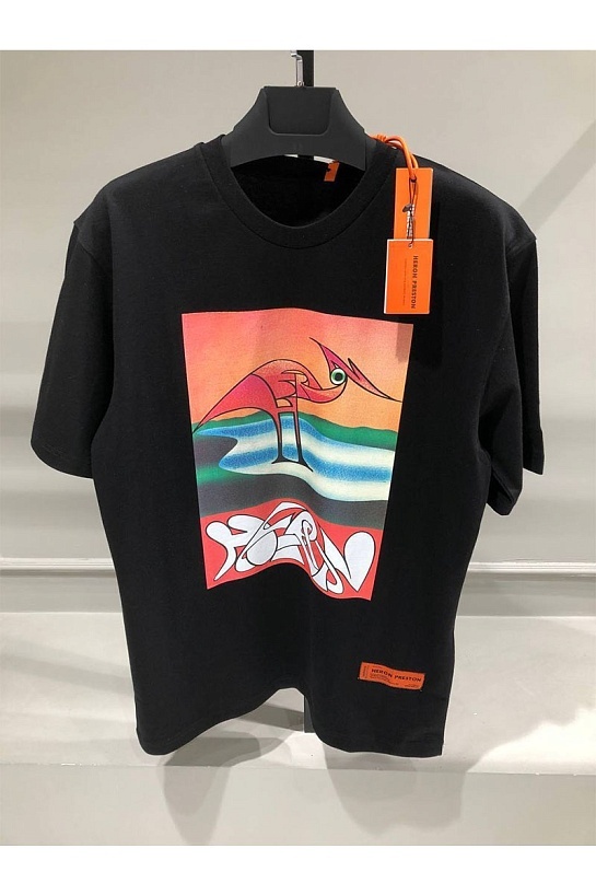 Чёрная оверсайз футболка Heron Preston