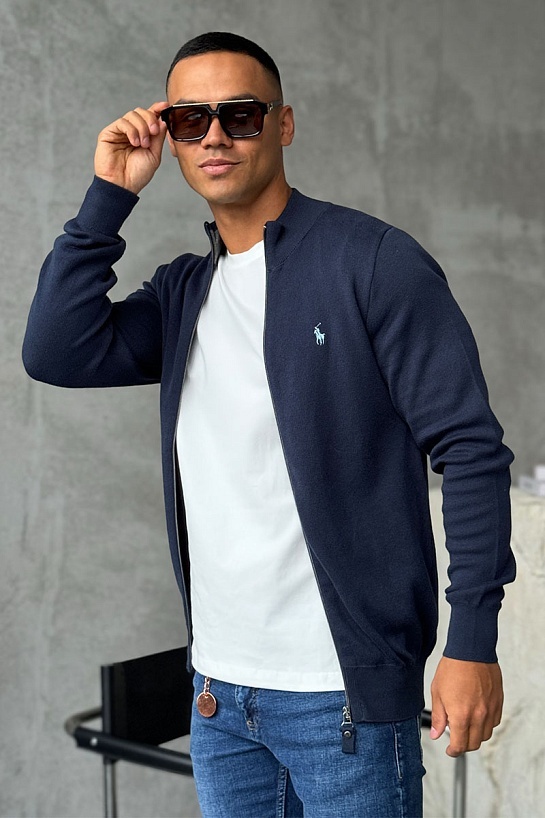 Мужская тёмно-синяя кофта Роlо Ralрh Lаurеn pony-embroidered