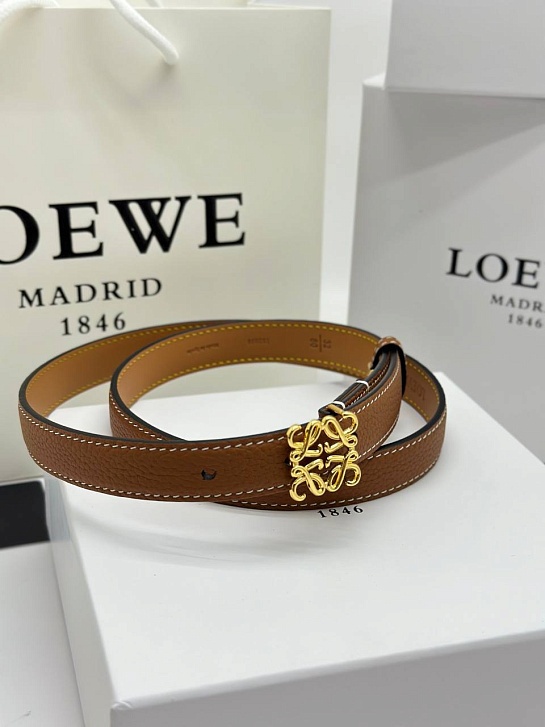 Женский кожаный ремень Loewe Anagram - ширина 2 см, длина 75 / 80 / 85 / 90 см (2 расцветки)
