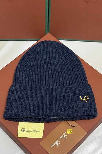 Шапка Loro Piana premium logo-embroidered - Navy   