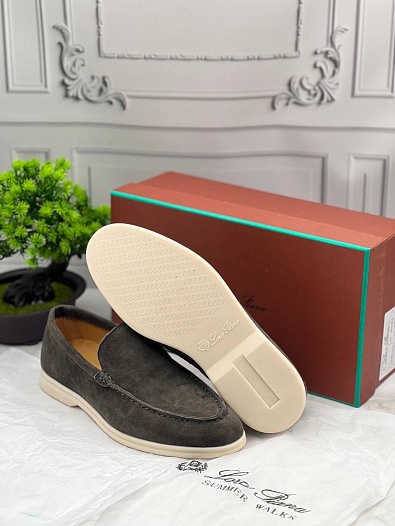 Замшевые лоферы Loro Piana Summer Walk - Brown   